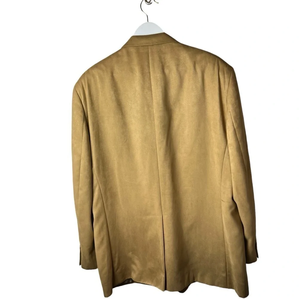 CHAPS Ralph Lauren Faux Suede Jacket Men’s Blazer Sports Suit Coat SZ 48L Tan